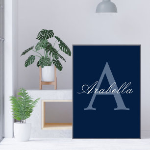 Poster  Monogramme personnalisé Nom 