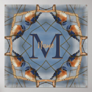 Poster Monogramme personnalisé Votre initiale Art de la n