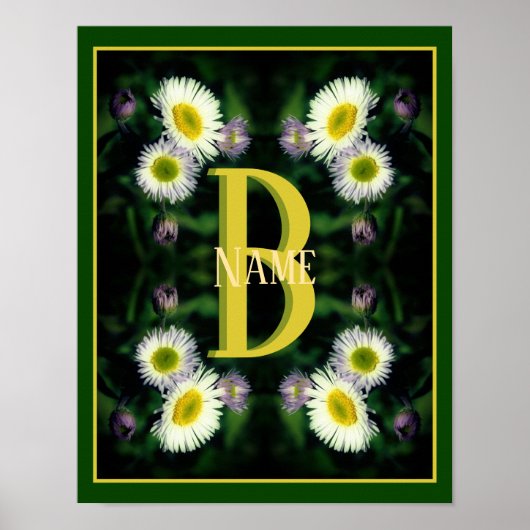 Poster Monogramme personnalisé Votre initiale Nom Art de (Devant)