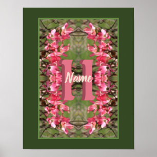 Poster Monogramme personnalisé Votre initiale Nom Art du
