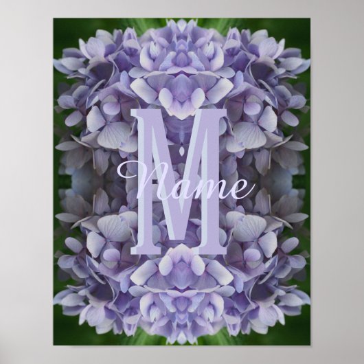 Poster Monogramme personnalisé Votre initiale Nom Fleur d (Devant)