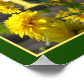 Poster Monogramme personnalisé Votre initiale Nom Fleurs (Coin)