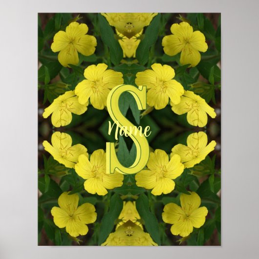 Poster Monogramme personnalisé Votre initiale Nom Géraniu (Devant)
