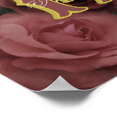 Poster Monogramme personnalisé Votre initiale Nom Roses v (Coin)