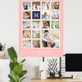 Poster Monogramme photo couleur Arrière - plan modifiable (Bureau à domicile)