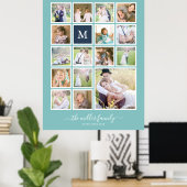 Poster Monogramme photo couleur Arrière - plan modifiable (Bureau à domicile)