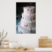 Poster Monogramme rouge Mariage boulangerie fine art (Cuisine)