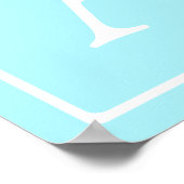 Poster Monogramme simple bleu ciel (Coin)