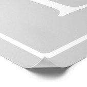 Poster Monogramme simple gris clair (Coin)