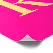 Poster Monogramme simple rose chaud (Coin)