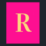 Poster Monogramme simple rose chaud<br><div class="desc">Il s'agit d'un monogramme simple, moderne et personnalisé. Ce design élégant est en tendance rose chaud / fuchsia avec typographie stylisée. Il est parfait pour un cadeau personnalisé ou idéal comme un cadeau de décoration maison mignon pour vous-même. Ajoutez simplement votre lettre initiale en la tapant dans la zone de...</div>