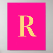 Poster Monogramme simple rose chaud (Devant)