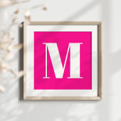 Poster Monogramme stylé gras rose et blanc