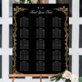 Poster Monogramme traditionnel Noir Crest Mariage classiq