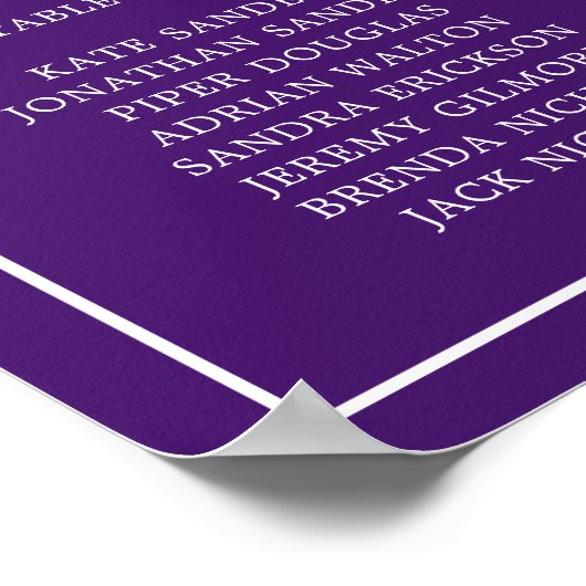 Poster Monogramme violet simple Mariage élégant (Coin)