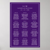 Poster Monogramme violet simple Mariage élégant (Devant)