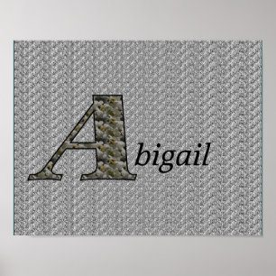 Poster Monogramme Votre Nom Initial Un Hydrangea Floral P