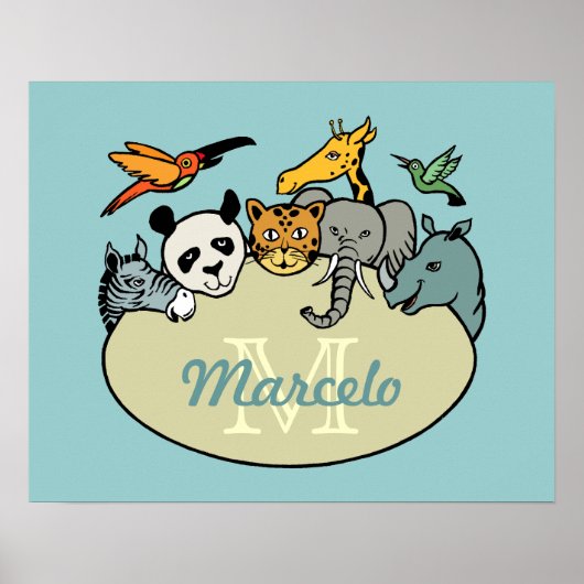 Poster monogrammed zoo (Devant)