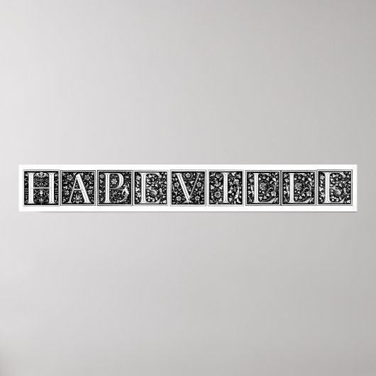 Poster Monogrammes floraux vintages (Devant)