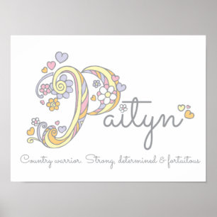 Poster Monographie de Paityn art filles nom et significat