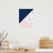 Poster Monographie moderne et élégante en marbre bleu mar (Cuisine)