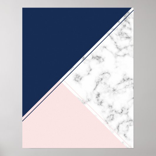 Poster Monographie moderne et élégante en marbre bleu mar (Devant)