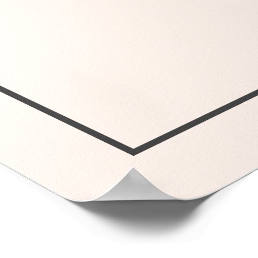 Poster Monographie rose pâle simple Mariage élégant (Coin)