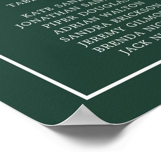 Poster Monographie verte de forêt simple Mariage élégant (Coin)