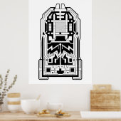 Poster Monolithe géométrique Abstrait noir et blanc (Cuisine)