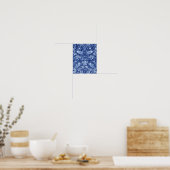 Poster Monotone bleu de fraises Thief, William Morris (Cuisine)