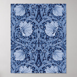 Poster Monotone bleu Pimpernel, William Morris