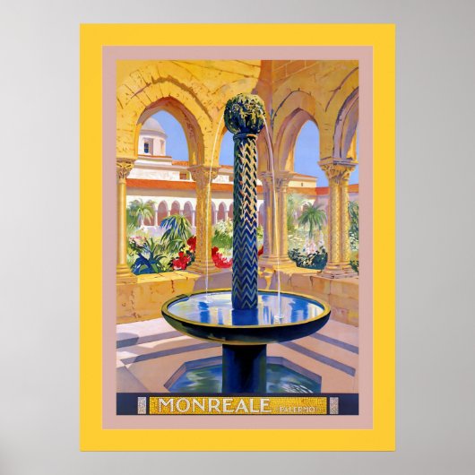 Poster Monreale ~ Palerme ~ Voyage Vintage en Italie (Devant)