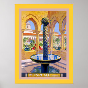 Poster Monreale ~ Palermo ~ Vintage Italian Travel