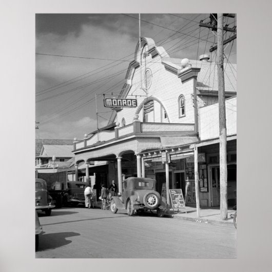 Poster Monroe Cafe, Key West, années 1930 (Devant)