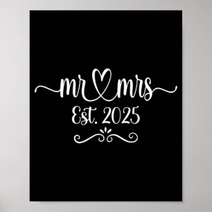 Poster Monsieur M et Mme sont mariés en 2025 marié mari &