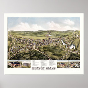 Poster Monson, carte panoramique de mA - 1879