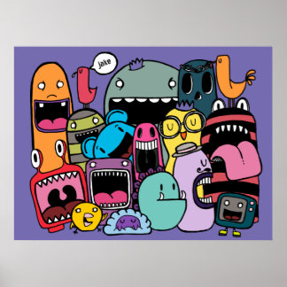 Poster Monster Gang Nom personnalisé Street Art