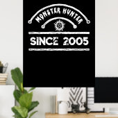 Poster Monster Hunter Sigil Typographie détenue (Bureau à domicile)