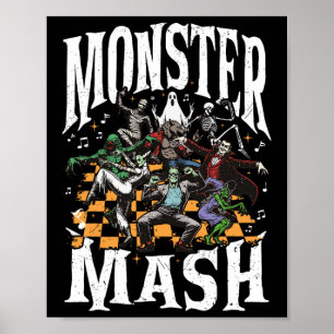 Poster Monster Mash Retro Halloween Funny Monster Éffraya