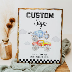 Poster Monster Truck Anniversaire de la table de fête