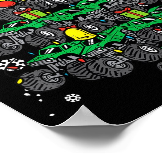 Poster Monster Truck Christmas Tree Xmas Boys Toddler Kid (Coin)