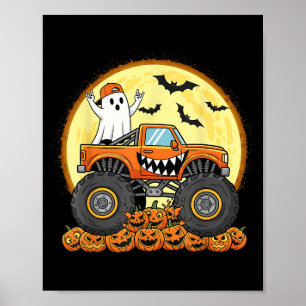 Poster Monster Truck Cute Boo Citrouille Funny Halloween