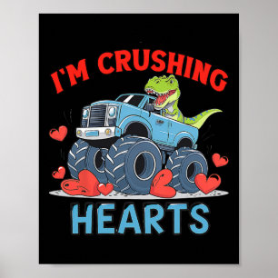 Poster Monster Truck Hearts Crusher Écrasant Un Cœur Roug