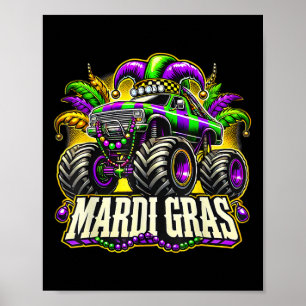 Poster Monster Truck Mardi Gras Costume Ados Garçons T