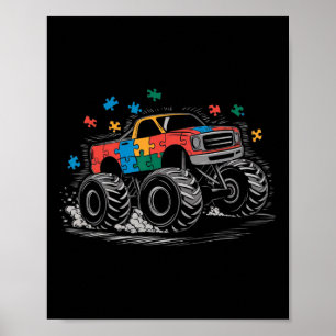 Poster Monster Truck Puzzles Sensibilisation sur l'autism