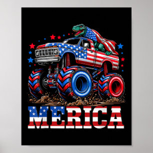 Poster Monster Truck Usa Drapeau Patriotique Toddlers Gar