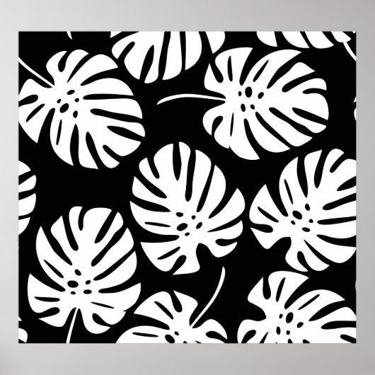 Poster Monstera coloré Feuilles Floral Abstrait (Devant)