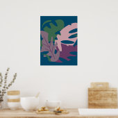Poster Monstera colorée Plante feuille violet rose vert r (Cuisine)