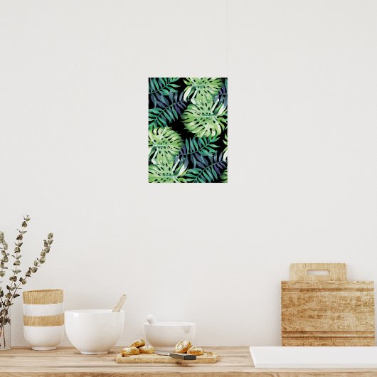 Poster Monstera Deliciosa Hawaiian Island Tropiques Feuil (Cuisine)