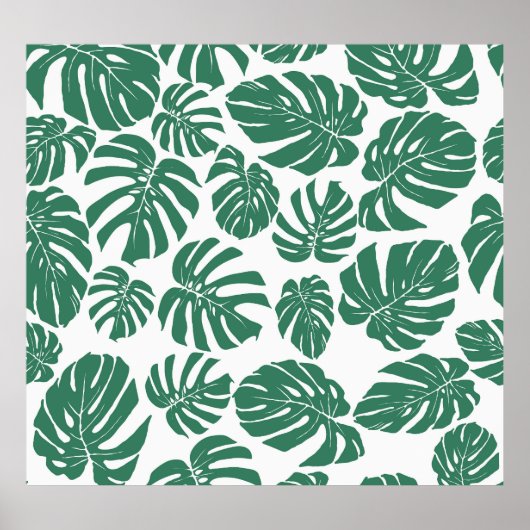 Poster Monstera feuilles sans soudure, motif décoratif. (Devant)